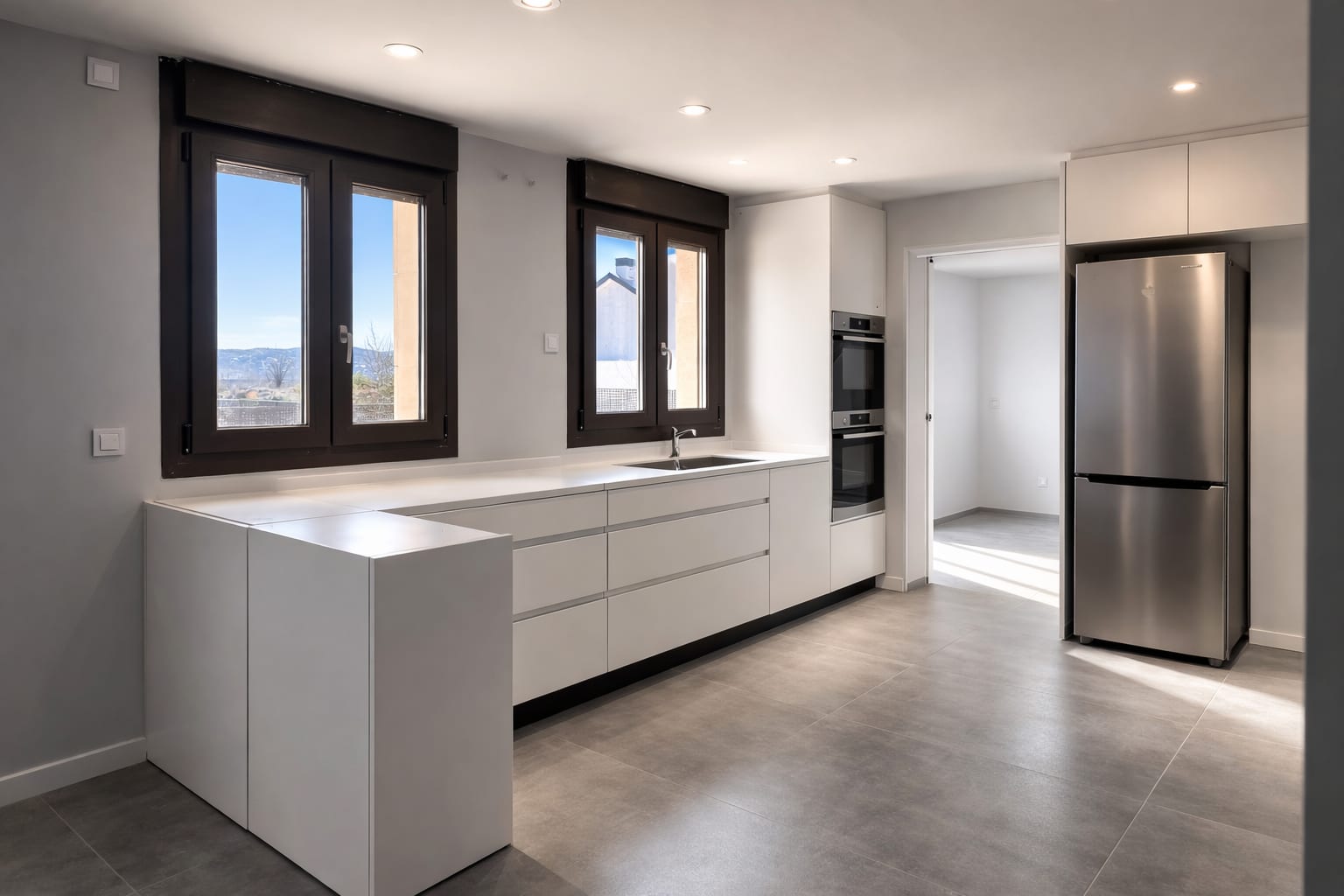 Cocina con vistas a la sierra