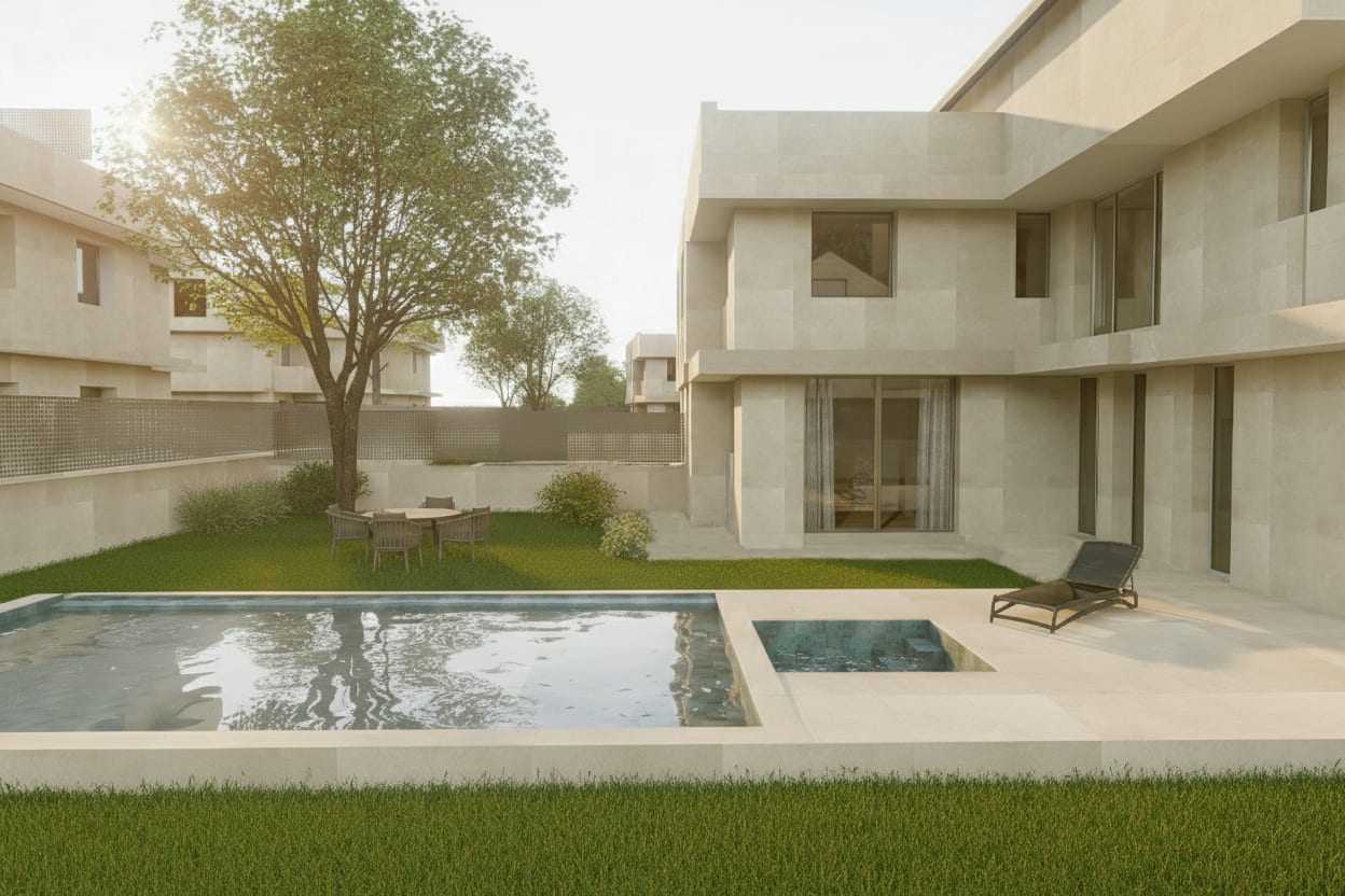 Piscina al atardecer