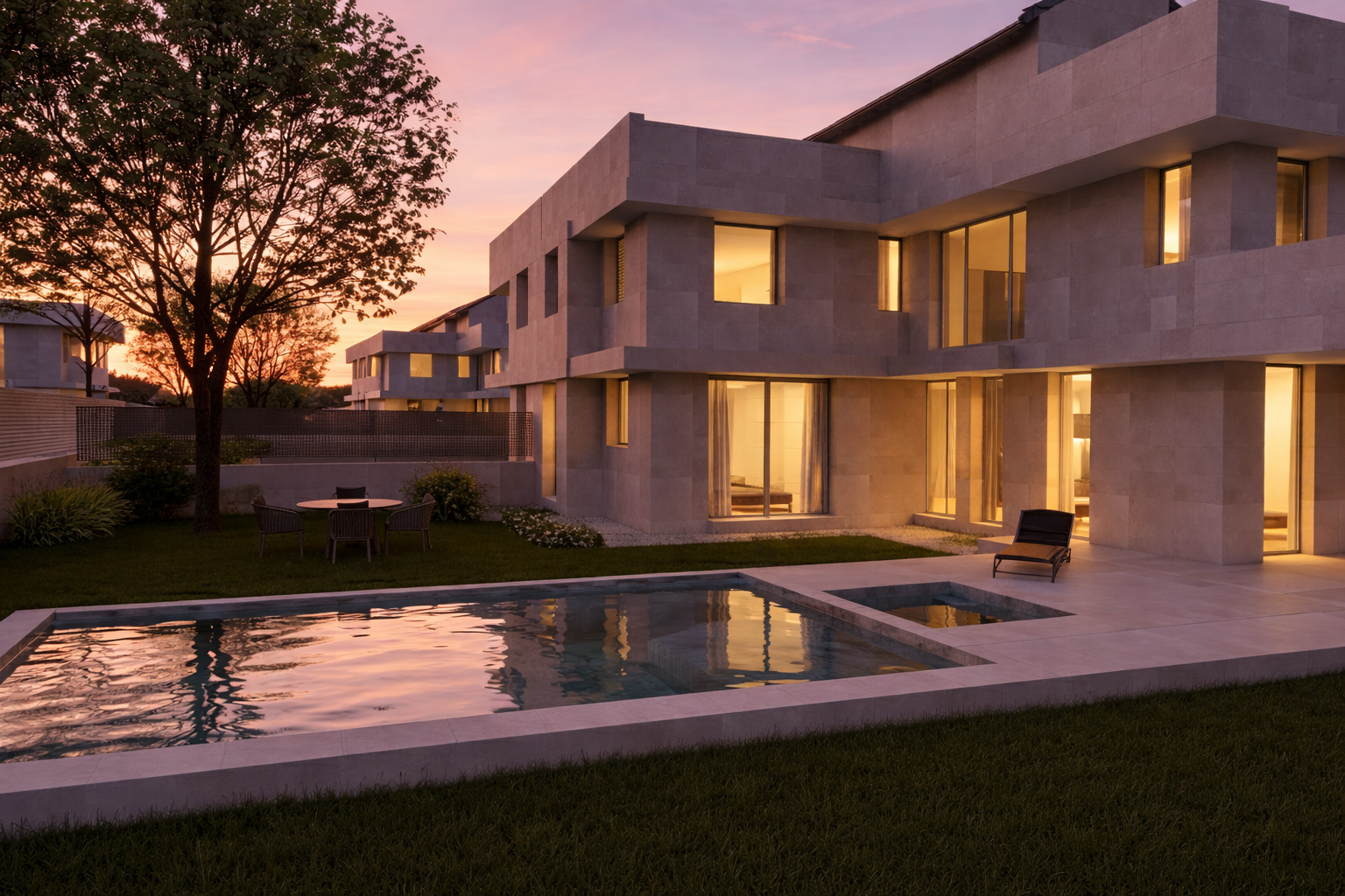 Piscina al atardecer, Tipo A